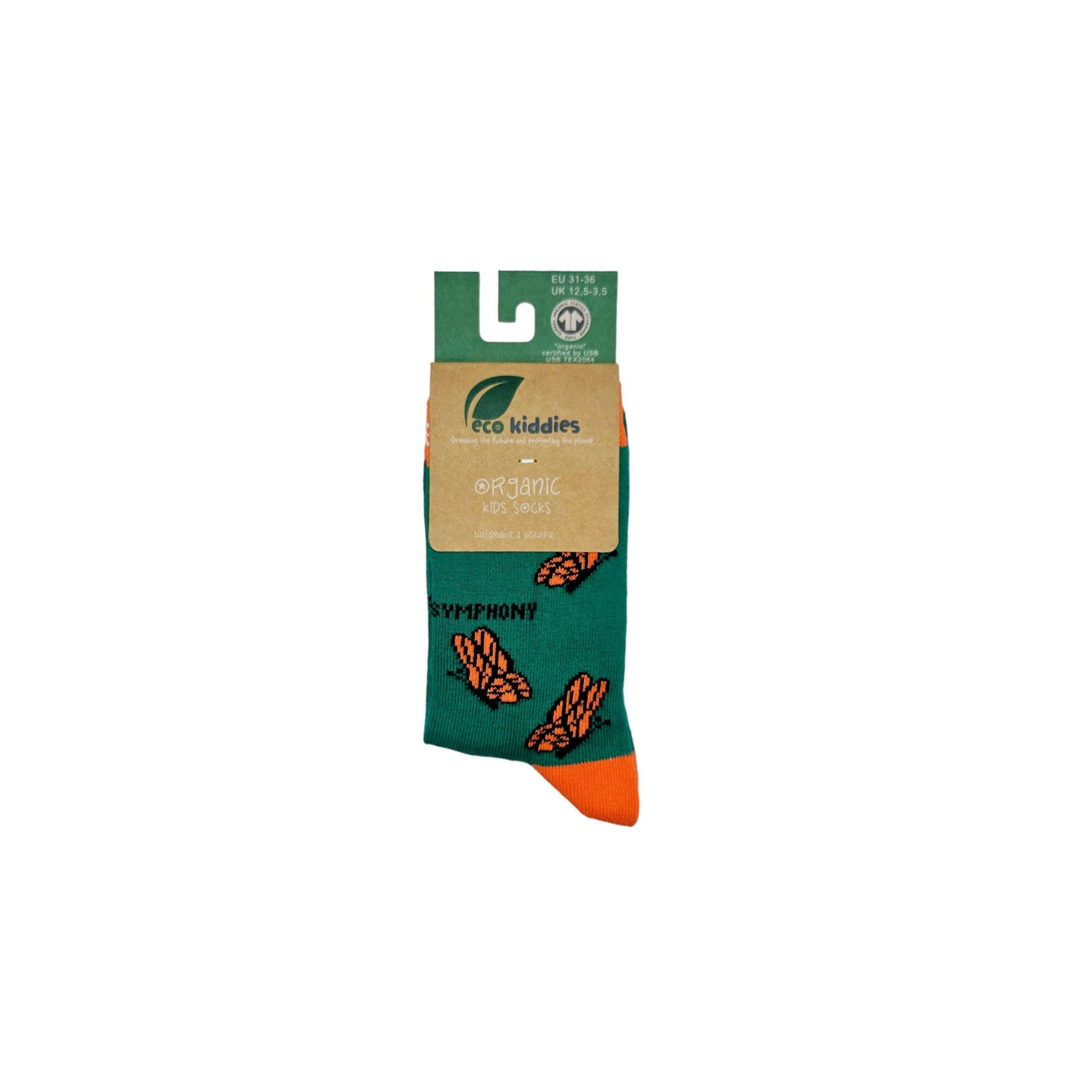 CAREFREE BUTTERFLIES ORGANIC COTTON KIDS SOCKS