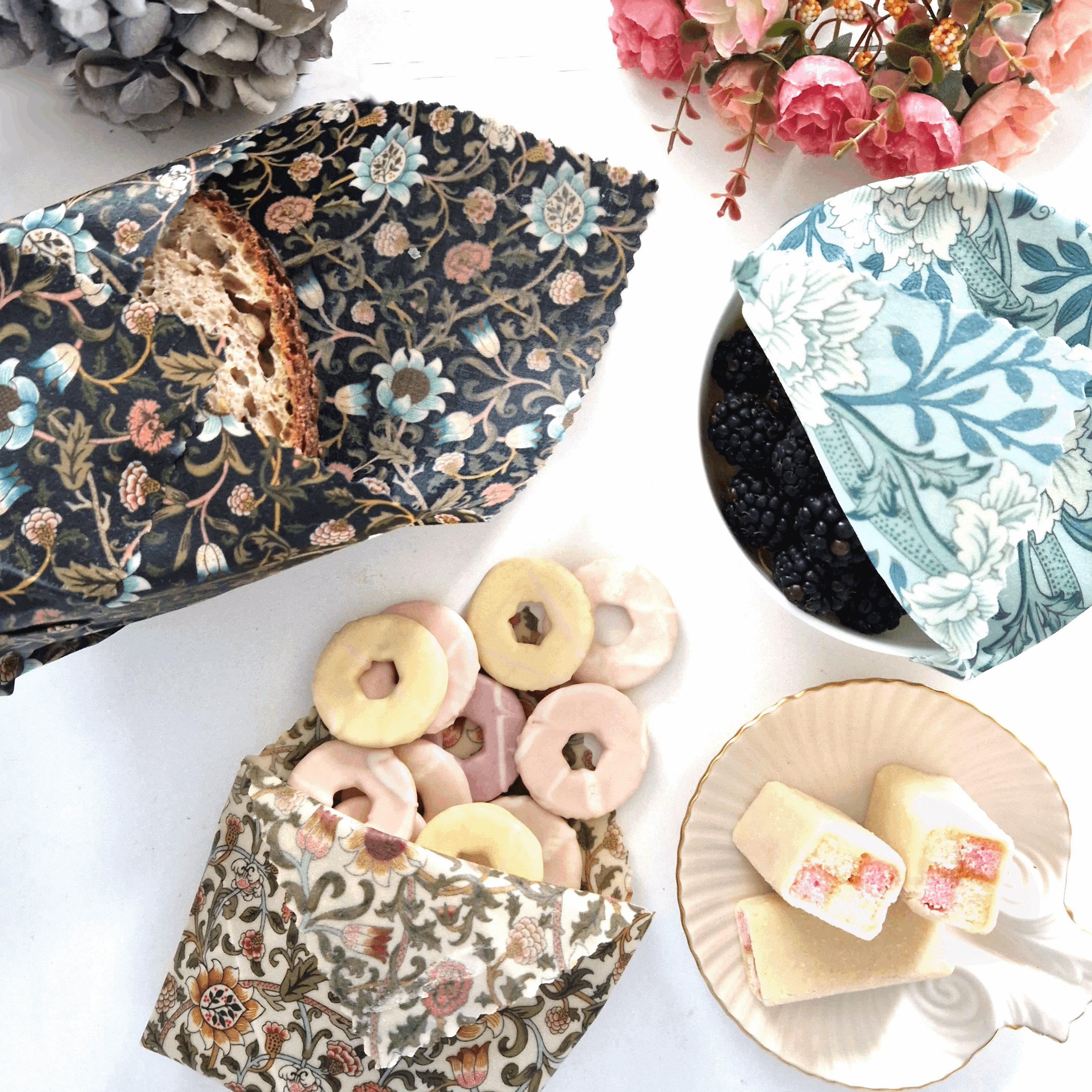 *British Beeswax Set of 3 Handmade Beeswax Wraps | William Morris